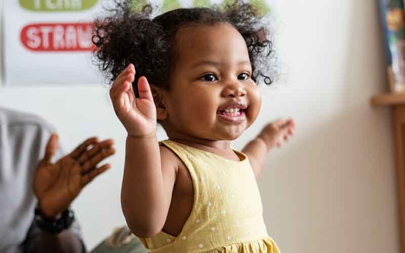 toddler with happy expression